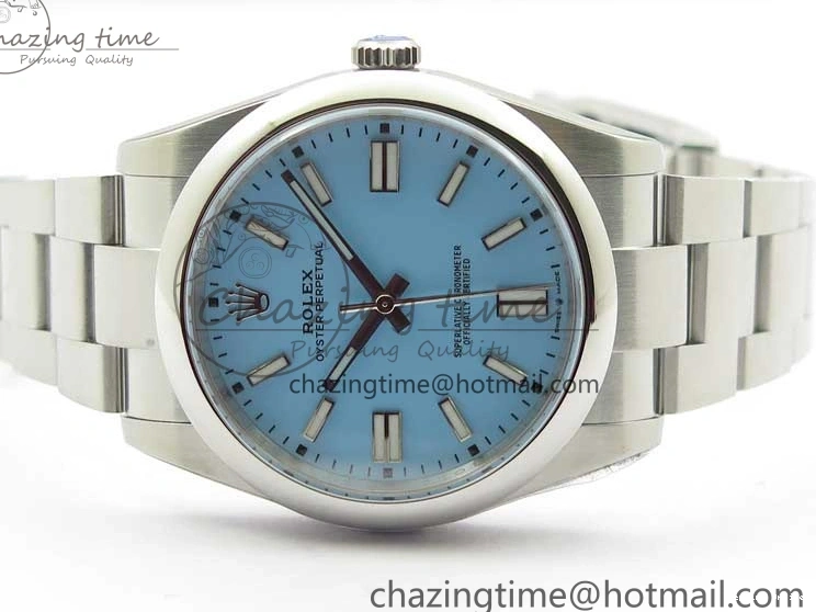 0504 Classic Oyster Perpetual 41mm 124300 ROF 1:1 Best Edition 904L Steel Tiffany Blue Dial on SS Bracelet A 2670